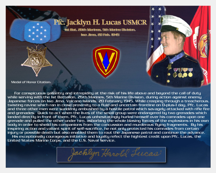 February 20, 1945  Falling on Grenades:  the Indestructible Jack&nbsp;Lucas