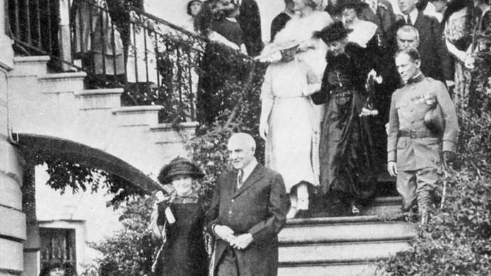 Marie Curie and Warren G. Harding